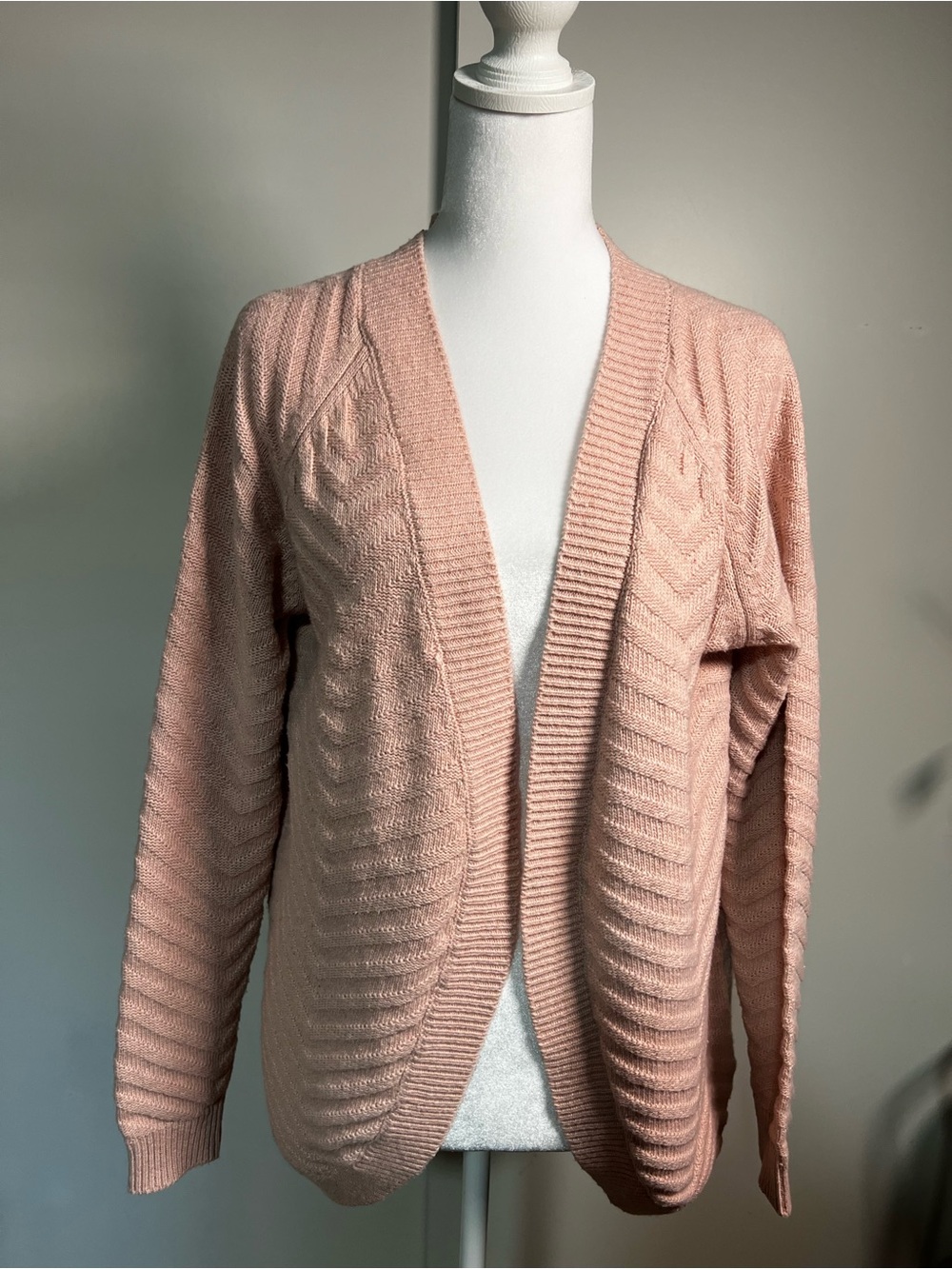 Canyon River Blues Open-Front Cable Knit Cardigan - Blush